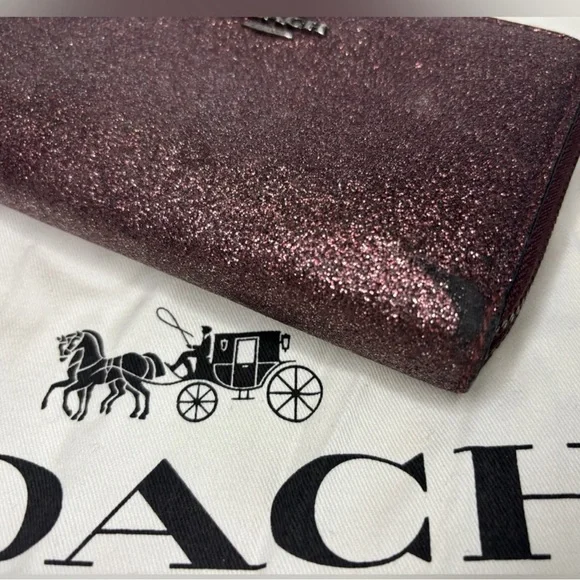Coach Double Zipper Glitter Wallet Wristlet - Picture 2 of 15